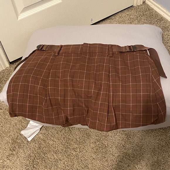 Free People Brown Checkered Skirt with Buttons NWOT - Picture 12 of 12